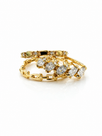 Pave Trinity Ring 14K vergoldet