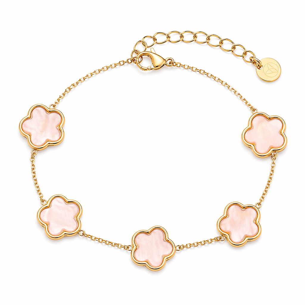 Lucky Clover Set (Pink) 14K vergoldet