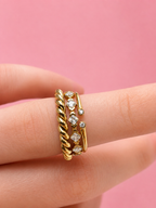 Verona Crystal Ring 14K vergoldet