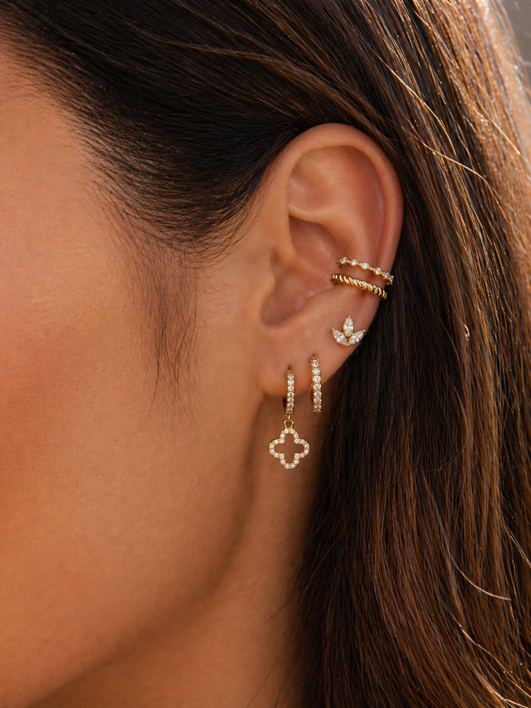 Lucky Ohrringset - 14K Vergoldet