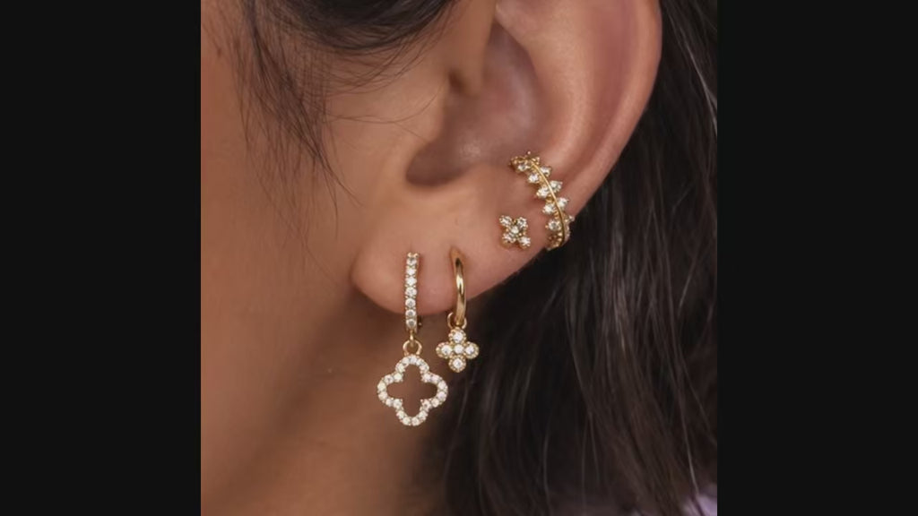 Lucky Clover Ohrringe 14K vergoldet